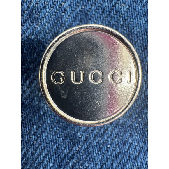 Men's Gucci NWT Indigo Blue Interlocking G Lasered Denim Jacket Size 52 - Picture 8 of 16